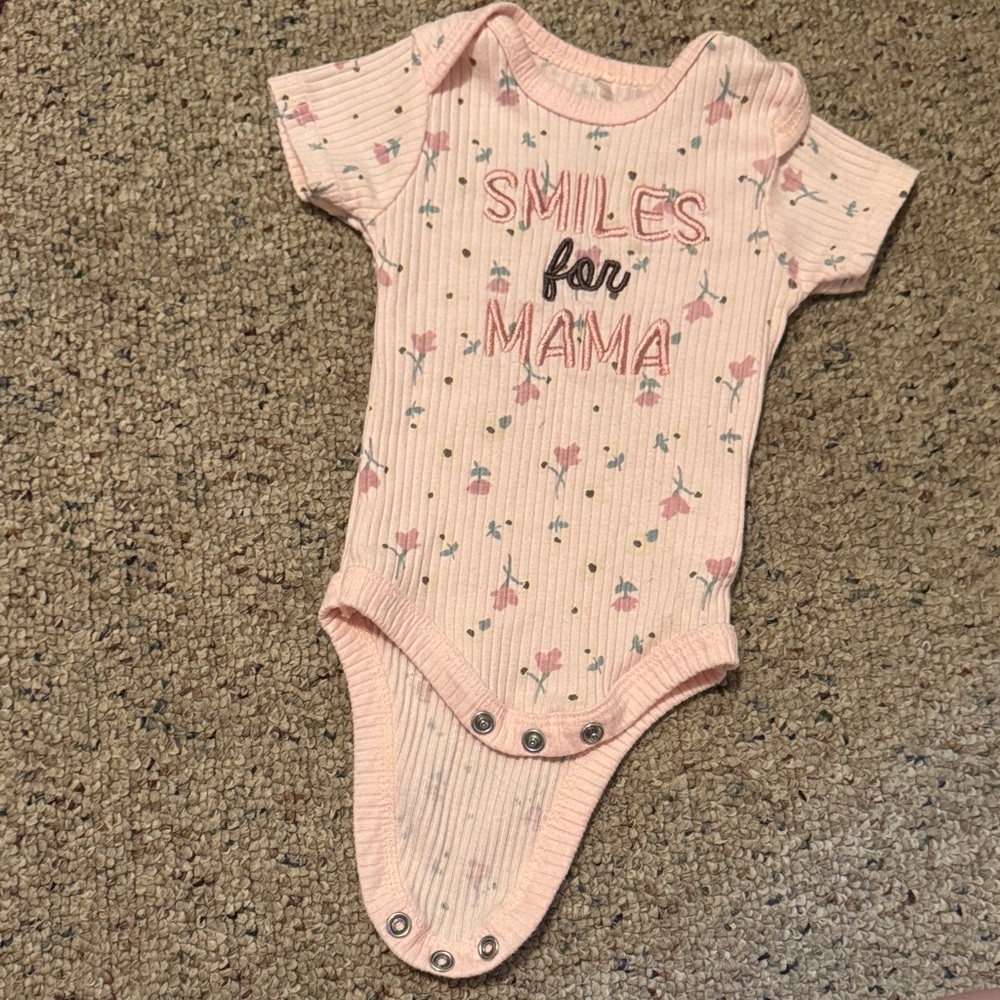 Pink Floral Baby Onesie